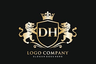 make luxury heraldic, coat of arms logo design