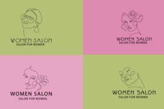 design vintage unique custom line art feminine boho botanical hand drawn logo