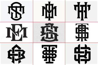 do custom hand drawn monogram clothing  brand urban and font logo