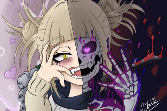 draw your favorite anime and oc art with background