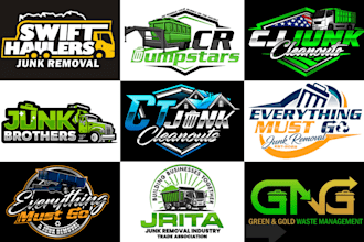 do junk removal, recycling trash and hauling service logo