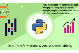 write python pandas code for data transformations
