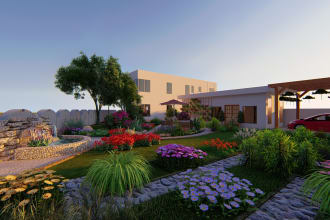 create 2d and 3d of your site plan and landscape area
