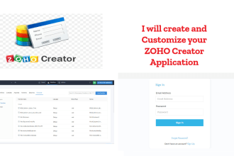 create and customize zoho creator application or user portal