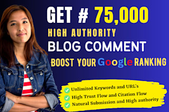 boost 75,000 dofollow blog comment backlinks for SEO ranking