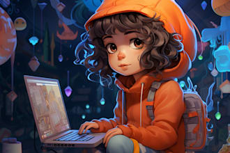 custom cartoon for nft art, and doodle character