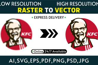do vector tracing, vectorize, redraw, trace, or redesign your logo