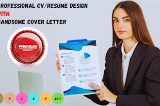 design a handsome CV and resume with a cover letter