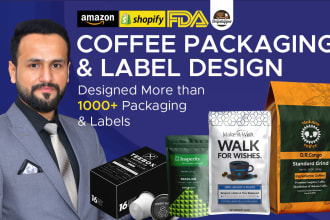design premium coffee or tea packaging and label, sticker