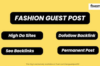 publish fashion guest post, link insertion on high authority sites