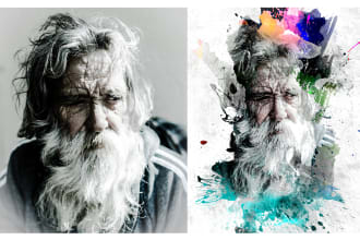 create watercolor portrait editing