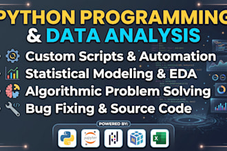 do python programming, algorithms, and data analysis