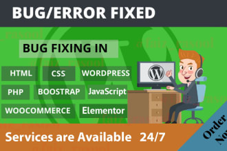 fix bug, errors, warnings or repair wordpress website