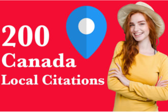create 200 canada local citations for local seo and gmb ranking