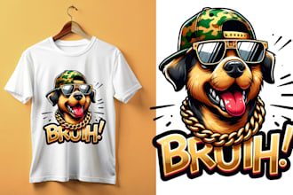 design 3d trendy custom t shirt design or any style tshirt illustration