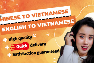 manually translate chinese to vietnamese and vice versa
