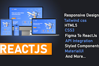create a responsive reactjs website with a beautiful UI