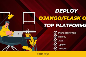 deploy django and flask web app on pythonanywhere, heroku, render and cpanel