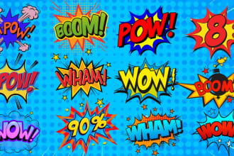 design comic text, pop art, 90s,80s,vintage or  retro logo in 24 hrs