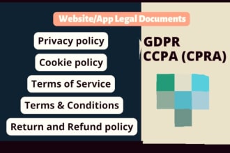 write professional privacy policy, cookie policy for your website