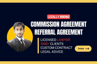 write a solid commission, referral, profit share agreement