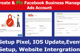 create and fix facebook business manager, ad account