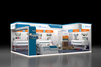 design 3d exhibition stall, trade show booth