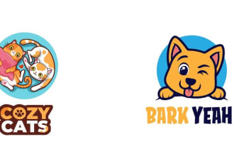 design create pets cat, dog and animal, pet, portrait logo