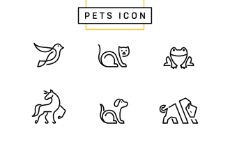 design line art pets animals icons