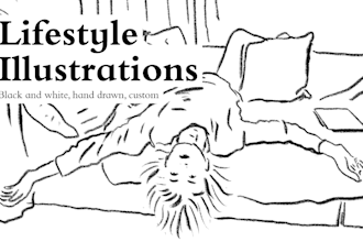 create black and white lifestyles illustrations