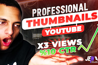 design 2 professional thumbnails for youtube in 3 hours