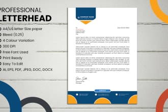 do professional letterhead design and branding stationary