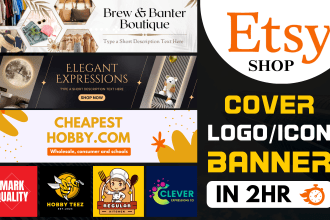 design your etsy shop banner, cover, logo, icon in canva