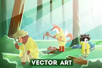 create amazing vector illustrations for children books and games
