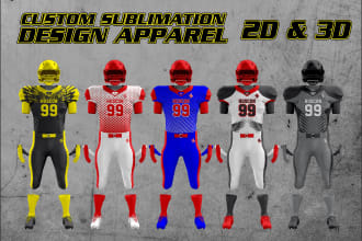 design 2d and 3d american football uniform mockup
