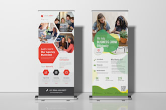 design professional roll up banner, signage, or standee