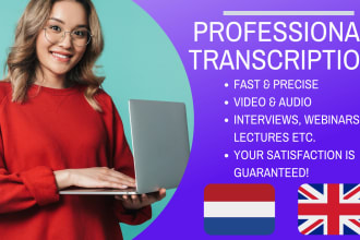 transcribe speech into text in english and dutch nederlands