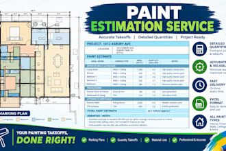 provide paint estimation and painting material takeoff