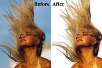 do hair masking, background remove, product photo editing services