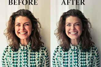 do professional headshot retouch and photo touch up in photoshop
