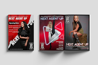 design digital magazine, magazine layout, or magazine advert