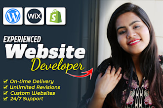 web design or redesign responsive wordpress, shopify, wix website development