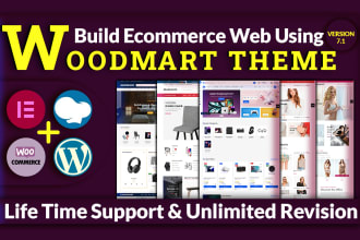 build ecommerce web with woodmart by elementor or wpbakery