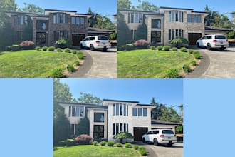 change your house color and paint rendering in photoshop