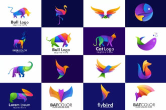 design golden ratio animals, shield, emblem logo