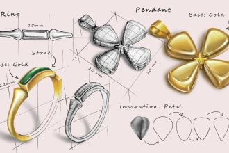 design jewelry with technical detail