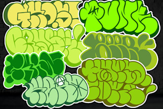 create graffiti throwup or font for your logo, brand or band