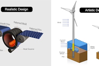 create material engineering illustrations and chemical industries process