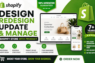 design redesign update and manage shopify store with product