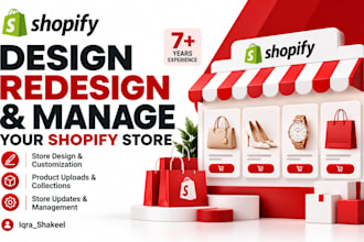 design redesign update and manage shopify store with product